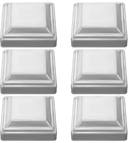 Lurrose Capuchons de Poteaux Métalliques Lot de 6 pour Tubes 80X80Mm Bouchons de Poteau Protection la Corrosion pour Clôture Métallique en Plein Air