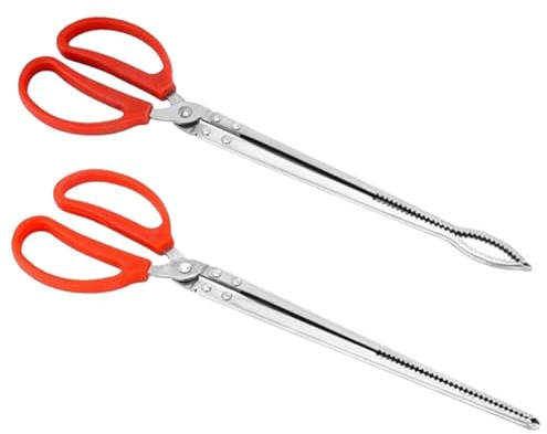 POPETPOP Pinzas Diseño Portátil para Serpientes Acero Inoxidable Mango Ergonómico de Paquete de 2 Unidades Resistentes y Prácticas Ideales para Uso en Acuarios