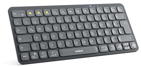 Inateck Bluetooth Tastatur Kabellose, Funktastatur mit 3 Bluetooth,Schlankes Design,PC Tastatur Wirless,QWERTZ für iPad Pro/Air/Mini/10.9/10.2/Windows/MacOS/Android,Ergonomisches mit KI Key,KB107