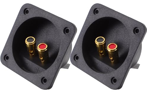 STOBAZA Set 2 Pezzi Terminali Altoparlante Connettori a Forcella, Scatola di Disconnessione Tazza 3,1 Dorata per Sistemi Audio Wireless e Kit Fai da Te, Morsettiera per Casse Acustiche