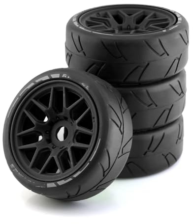 RC-Cars-Upgrade Teile Für ARRMA Für Traxxas Für Redcat Für Team Für Losi 4 Stück 103 Mm 1/8 RC Off-Road Für Buggy Für Rallye-Autoreifen Rad 17 Sechskant(Black)