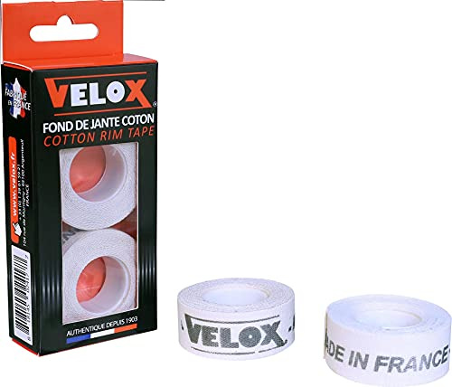 Velox Deluxe Cotton Rim Tape, 13mm (Pair), White