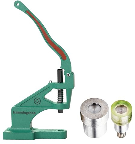 Trimming Shop Double Capuchon Rivets Fixation Matrices Ensemble Avec Universel Vert Main Machine à Presse, Tubulaire Rivets Installer Outil pour DIY Travail Du Cuir, Sac à Main, Ceintures, Sacs à Main