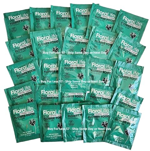Floralife Schnittblumenfutter, kristallklar, gepudert, 5 g, Frischebestand, frische Schnittblumen, klare Formel, hydratisiert, nährend, von Buy for Less 57 (2000)