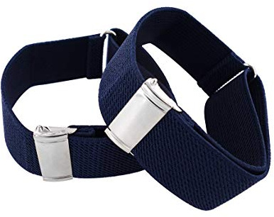 axy 1 Paar Herren Hemd Ärmelhalter - Hülsenhalter - Ärmelband - elastisch und größenverstellbar unisex (Schwarzblau)