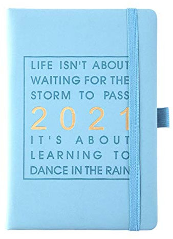 Kalender 2021,Terminkalender A5, 365 gute Tage - Tagesplaner und Notizbuch für mehr Achtsamkeit, Tageskalender & Terminplaner, Jahresplaner Taschenkalender als Lebensplaner (Hellblau)