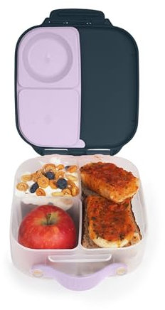 b.box Mini Lunchbox | Bento Box with 3 Compartments (2 Leakproof) | Ideal for Toddlers, Kids Lunch & Snacks | Fits Whole Piece of Fruit | BPA Free