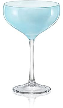 Crystalex Sektschale Coupe Praline Mint hellblau Kristallgläser 4er Set, 180 ml