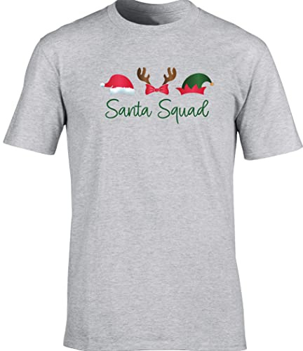 Hippowarehouse Santa Squad Reindeer elf Unisex Short Sleeve t-Shirt (Specific Size Guide in Description) Grey