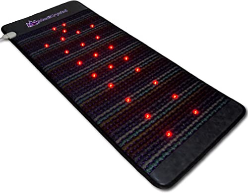 MediCrystal Infrared Heating Pad with 7 Natural Crystals - Single Biomat with Far Infrared Heat, Photon Red & NIR Lights, Magnets & Negative Ions - XXL Heating Pad 76 L x 40 W