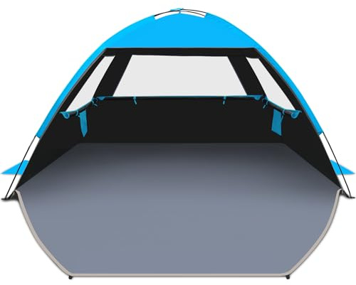 Gorich Beach Tent Sun Shelter for 3/4/6/8/10 Person with UPF 50＋ UV Protection, Lightweight & Easy Setup Beach Shade Canopy, Portable Beach Shade Tent Beach Cabana