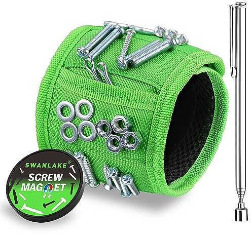 Magnetisches Armband, mit starken Magneten zum Halten von Schrauben, Nägeln, Bohrkronen, Werkzeuggeschenk für Männer, 3 Stück