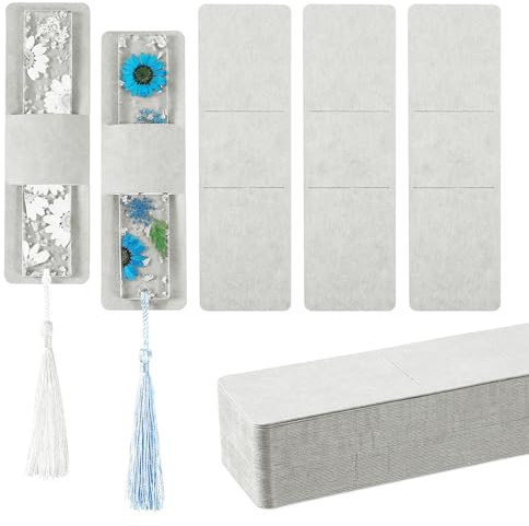 50 Stück Kraft Lesezeichenhüllen, DIY Lesezeichen, Leere Präsentationskarten, Stifthüllen Zum Präsentieren von Schmuck, Häkeln (Weiss)
