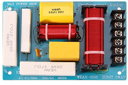 Louttary Frequence Splitter 200 Ohm Crossover 2-Wege Hoch-Bass 8 Ohm für 10-Zoll-Lautsprecher