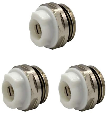 OEIOTEI Radiator Bleed Valve 1/2 Inch Brass Nickel-Plated Bleeder with Rotating Plastic Head Pack of 3