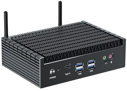 VENOEN Mini PC 13th Gen Intel Core i7 1355U, Win 11, 8GB RAM, 500GB SSD, Fanless, Dual 2.5G LAN, Dual HD/DisplayPort, USB-C, WiFi6, BT5.2