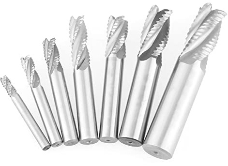 Brilluxa Milling Cutter Set, CNC Router Bits, Metal Processing Tools, HSS CNC 4 Flutes Milling Cutter, 7pcs Set, 4 Flutes 6 to 20mm