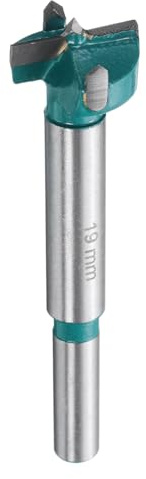 QUARKZMAN Forstnerbohrer 19mm Runder Griff aus Kohlenstoffstahl, Länge 76mm Universelle und Hochwertige Holzbohrer, Blaugrün