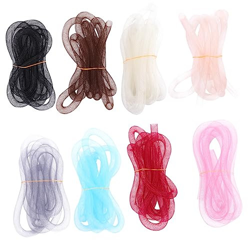 STOBOK Netzschlauch Garn Aus Nylon Flechtschlauch Für Armbandschnur Und Halskettenseil DIY Zubehör Für Schleifen Und Schmuckherstellung Streifen