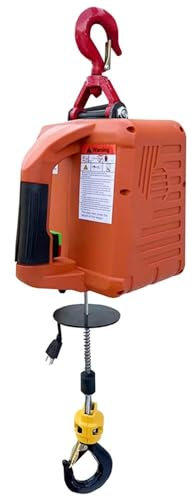 BDKSEXBF Argano Elettrico, 200 kg 300 kg 500 kg Gru di Sollevamento elettrica, con Telecomando, Lunghezza del Cavo Metallico di 7,6 m, Gancio Girevole a 360°, per fabbriche, Magazzini, Cantieri edili