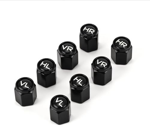 Xzenuo Ventilkappen Auto, Aluminium Metal Autoventil Kappe mit Beschriftung Reifenventilkappen, 8pcs Car Tyre Valve Caps Covers, Reifenmarkierer zum Einlagern Reifen für PKW, SUV