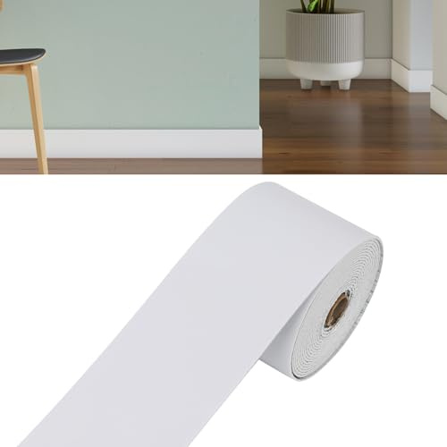 Inscrip mjuk sockel, självhäftande PVC-golvlist, golvlist, övergångsprofil kantskydd, väggtak golvlister för sovrum, vardagsrum, badrum (vit, 10 m x 10 cm)