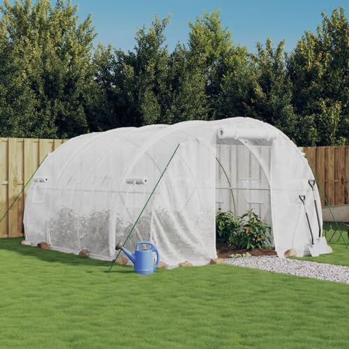 ShGaxin Serre avec structure en acier blanc 12 m² 4 x 3 x 2 m, serres de jardin, serres de jardin, serres de terrasse, potager urbain, grand portatif jardinage plantation