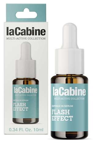 laCabine Flash Effect Siero 10ml | Effetto tensore immediato, minimizza i segni di stanchezza del viso | Con Alghe Rosse e Energy Boot