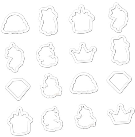 16pcs Plastic Fantasy Creature Biscuit Molds for Cookie Decorating