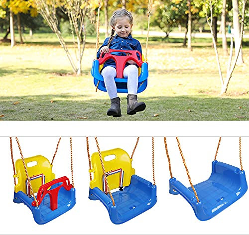 Babyschaukel für Kinder, 3-in-1, Schaukelsitz, Tragfähigkeit 25 kg, Kinderschaukel mit verstellbaren Seilen und Rückenlehne, Abnehmbar, für Außen und Innen