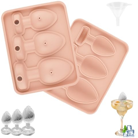 FePen Eiswürfelform Silikon mit Deckel,Gefrierform Lustige Whiskey Kaffee Cocktail Partygeschenke für Erwachsene (Pink)