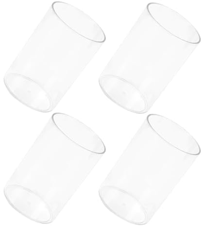 FUNOMOCYA Porte-crayons Transparent Rond 4 Pcs en Tpe, Rangement Polyvalent | Présent Rentrée, Boîte de Rangement Transparente, Organisateur de Cosmétiques, Usage Bureau et Étude