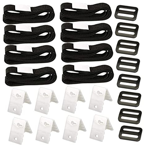 BAZEITFLOW Kit de Sangles pour Bâche Solaire de Piscine avec Corde Attache Robuste pour Enrouleur de Couverture Solaire Installation Facile et Maintien Sécurisé