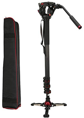 Cuifati Carbonfaserhydraulikballkopf -Kamera Monopod -Stativ mit Zentralem Dynamischem Gleichgewicht Panorama 360 ° Pitching -Reichweite für DSLR Spiegellose Kameras