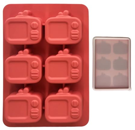 Moldes de Hielo de Silicona - Cubitera de Silicona con Forma de TV | Herramienta Antifugas De 6 Cavidades Y Liberación Fácil Para Bebidas Hogar Y Cocina En Clima Cálido