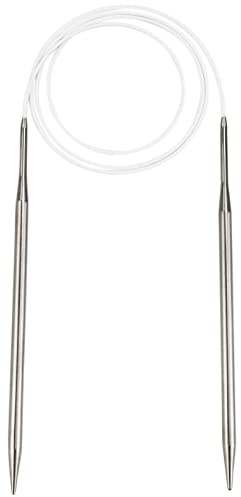 5,0 mm Ferri Maglia Circolari, Acciaio Inossidabile Ferri Maglia Rotondi Intercambiabili Forniture con cavo flessibile e 20 pennarelli punto per Progetti Tessitura (100cm Lunghezza)
