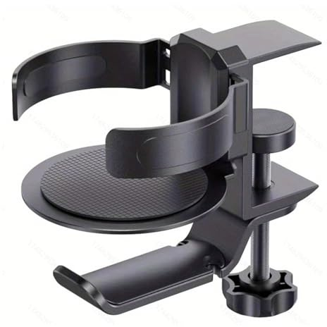 Soporte para auriculares con abrazadera ajustable integrada para panel de escritorio de 0.2 a 2.2 pulgadas de grosor