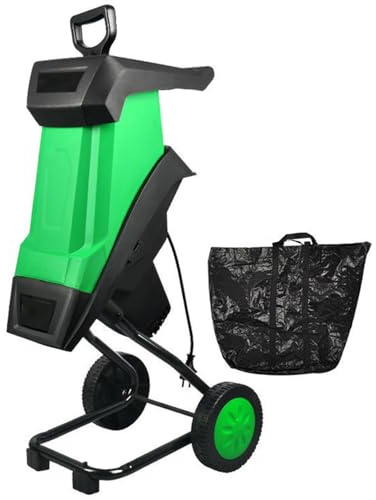 Trituratore elettrico da giardino con motore da 2400 W e sacchetto antipolvere per compostaggio efficiente di rami e foglie