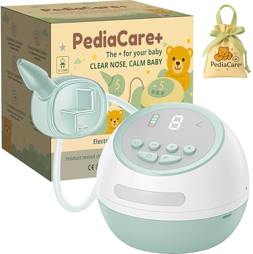 Pediacare+ Aspirador Nasal Eléctrico Bebé Silencioso – Saca Mocos Bebé Recargable, Higiénico con Función de Esterilización, Aspirador Nasal Recién Nacidos y Niños