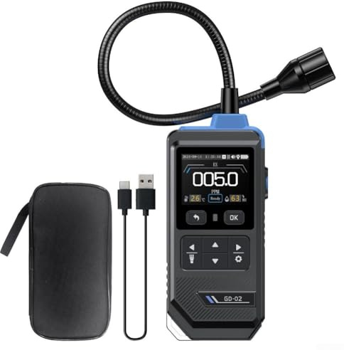 HanOaki GD-02 Gas Leak Detector with 0-50000ppm Sensor and Alarm for Methane Propane Isobutane Detection in Home or Industrial Use