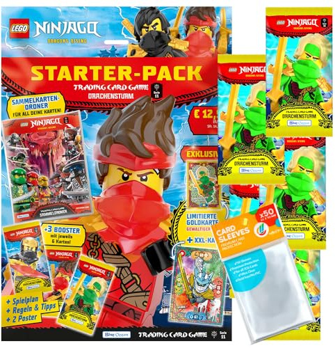 Bundle mit Lego Ninjago Serie 11 Trading Cards - 1 Starter + 5 Booster + Exklusive Collect-it Hüllen