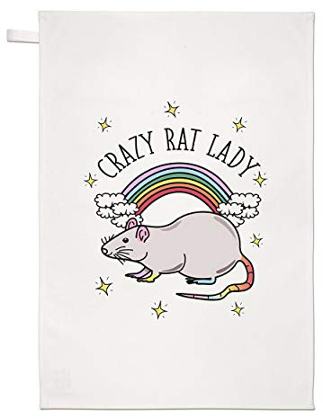 Gift Base Regenbogen Verrückte Ratte Damen Geschirrtuch Spüllappen