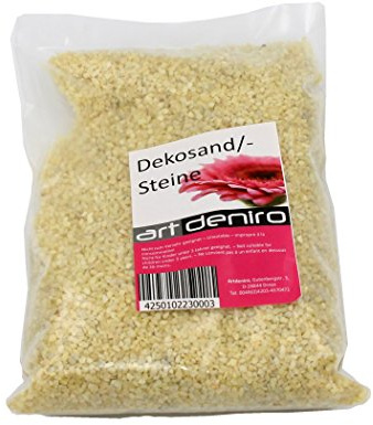 art-deniro Edler Dekosand MIT VANILLE DUFT ~ Creme/gelb ~ 500g ~ Sand zum Streuen und Dekorieren
