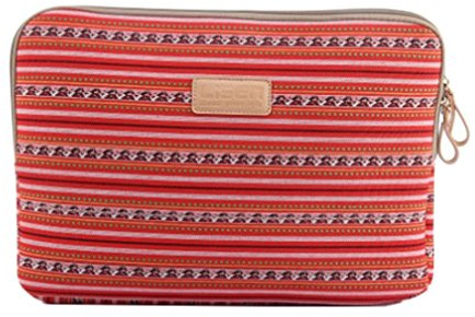 LaoZan Bohême Housse pour Ordinateur Sac de sacoche Portable Protection pour Laptop Ultrabook Netbook 12 Lumière rouge Bande