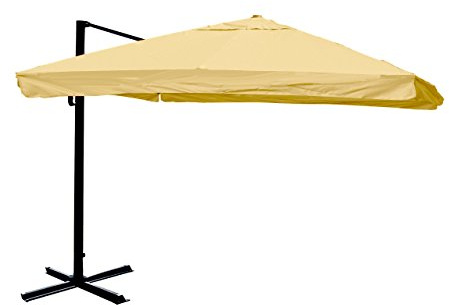 Mendler Ampelschirm HWC-A96 3x3m Polyester | Gastronomie, (Ø4,24m), Alu/Stahl, 23kg, Flap, ohne Ständer