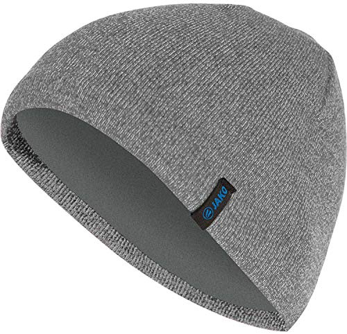 JAKO Unisex Strickmütze, Grau-Meliert, S-M