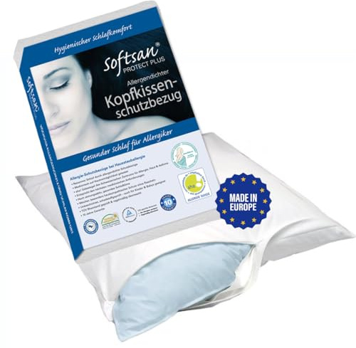 Softsan Protect Plus Kissenbezug milbendicht 40x120 cm, Encasing für Kopfkissen, Milbenschutz für Hausstauballergiker