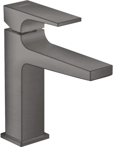 hansgrohe Wasserhahn Metropol, wassersparende Armatur mit Komfort-Höhe 110mm mit Push-Open Ablaufgarnitur, Brushed Black Chrome