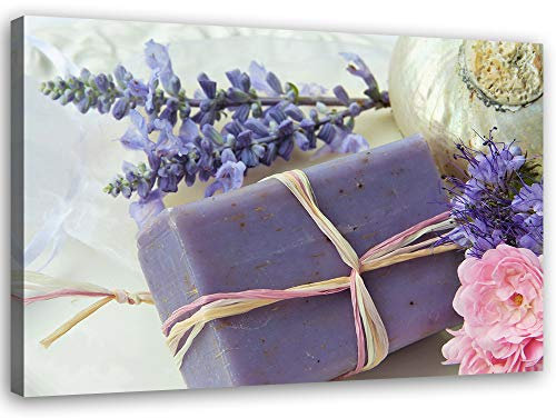 Feeby Bild auf Leinwand Lavendel Kunstdruck modern Blumen Violett 40x30 cm