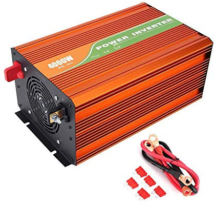 4000 W Solar-Wechselrichter, 24 V / 48 V / 96 V DC Bis 220 V AC, Reiner Sinus-Wechselrichter, Zwei Wechselstromsteckdosen, USB-Anschluss Und Hardwire-Kit, Einschließlich Batteriekabel,Dc 48v